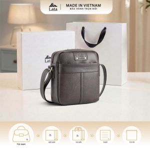 Bộ hộp quà trắng LATA (Túi đeo chéo nam LATA TN29 + Hộp quà HQ2T + Túi giấy TG2T + Túi rút BVR3838 + Thiệp cảm ơn BT1)