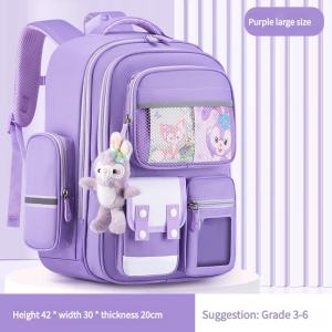 2024 New Double-Deck Big Capacity School Bag For Girl Waterproof Bagpack Student