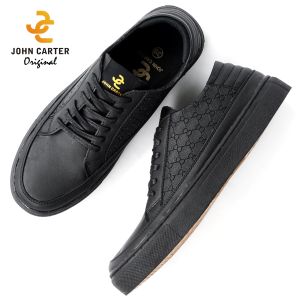 John Carter Gio Sepatu Pantofel Karet Pria Keren Terbaru - Sepatu Kerja Modern Pria Kekinian - Sepatu Kasual Hitam Cowok