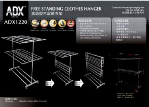 [100% ORIGINAL] ADX HEAVY DUTY STAINLESS STEEL FREE STANDING CLOTHES ...