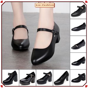 Women work soft leather shoes not tired feet