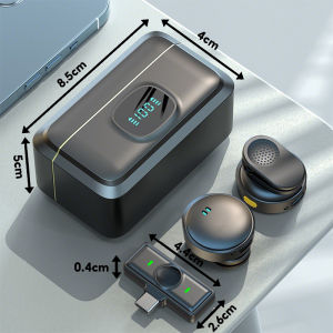 Mini Wireless Microphone with Wireless Charging Case Clear Audio Reception 2.4GHz Wireless Microphone Transmitter and Receiver