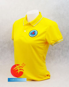🔥Sale ลดแรง🔥สีเหลือง เสื้อโปโล อสม. (ชาย/หญิง) ผ้าเกรดแบรนด์เนม นุ่มลื่นใส่สบาย ระบายอากาศดี