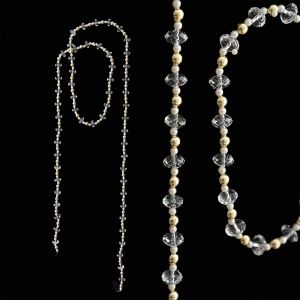 RGFV STORE Rõ ràng Dây chuỗi hạt acrylic trang trí Giáng sinh Hạt cườm trong suốt Ngọc trai giả Đồ trang trí treo chuỗi hạt Thanh lịch Lấp lánh Những cành cây Giáng sinh lấp lánh Trang trí tiệc Giáng sinh