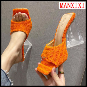 MANXIXI Thời Trang Phụ Nữ Cao Gót 4.13 Inches Dép Đi Trong Nhà Đẹp Khăn Dép (Kích Thước 35-41)