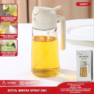 Mug Minyak Stainless Plus Saringan Botol Teko Minyak Oli Pot Dapur Kaca Stainless Anti Tumpah & Debu