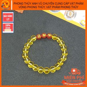 Vòng tam hợp tỵ dậu sửu đá thạch anh vàng - Vòng tam hợp quý nhân bảo hành 12 tháng