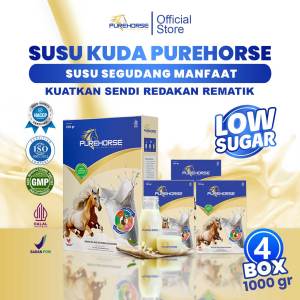 Pure Horse Susu Kuda Liar Sumbawa Asli 100% Untuk Obat Nyeri Sendi Dan Rematik Paket 4 Box | 1000 Gram
