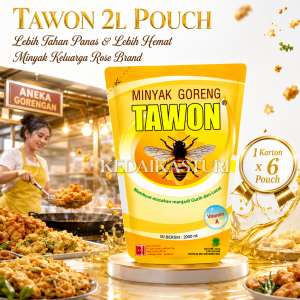 Tawon 2 Liter Minyak Goreng Rose Brand - 1 Karton x 6 Pouch