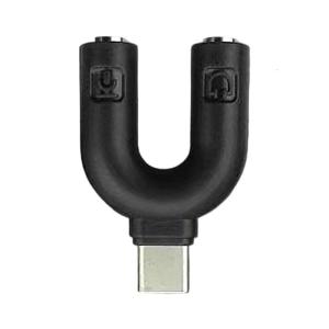 Two Way Sharing Audios Adapter 3.5mm U Type Design For Laptops Gaming Consoles Enables Couple Listening Experiences