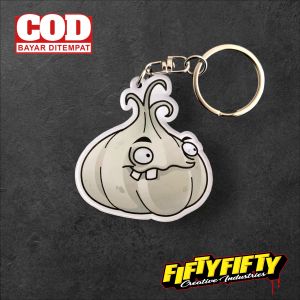 Gantungan Kunci Karakter GARLIC Plants Vs Zombies Keychain Bahan Akrilik