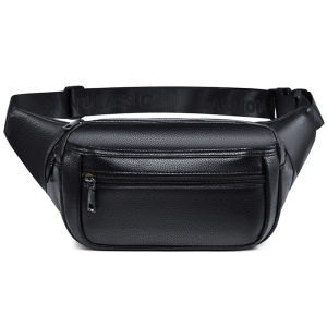 QNQN กระเป๋าบุรุษ กระเป๋าเอวบุรุษ กระเป๋าเอวกีฬา กระเป๋าเอวบุรุษ กระเป๋า Crossbody ใกล้ชิด กระเป๋าหนัง PU กระเป๋าบุรุษ