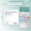 50 Sheets Glitter Transparent Sticky Notes, Shinny Posted It See Through Clear Sticky Notes Set, Waterproof Self-Adhesive Memo Message Reminder, Notebook Pads Notepads Stationery School Office Supplies. 