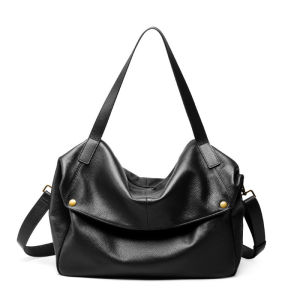 Luxury Cowhide Leather Hobo Bag for Women - Soft Genuine Leather Oversized Shoulder Tote - Spacious Messenger Style Handbag