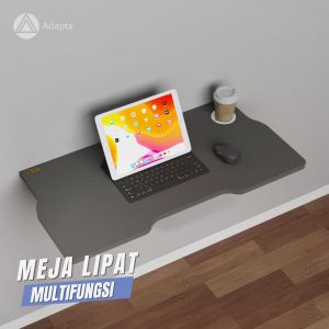Adapta - Meja Kerja Belajar Gantung Dinding Minimalis - Meja Lipat Dinding Abu-Abu Kuning Putih Pink Hitam - STEVEN - E17