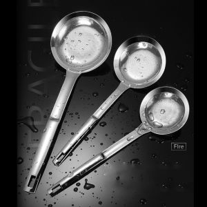 Stainless Steel Oil Strainer Spoon Hot Pot Grease Skimmer Oil Mesh Filter Sieve With Long Handle Kitchen Accessories