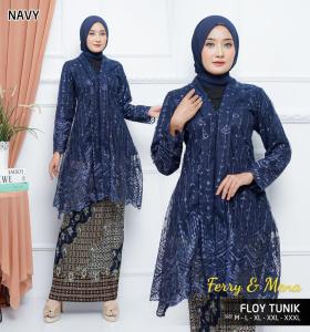Kebaya Tunik Floy Kartini Bahan Tile /Kebaya Busui Modern Pesta Kondangan Wisuda Pengantin Jumbo