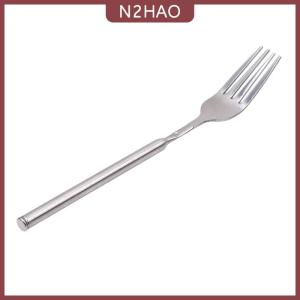 N2HAO Bạc không gỉ Kính thiên văn mở rộng Ngã Ba bữa ăn tối trái cây tráng miệng dài dao kéo dĩa BBQ Thịt ngã ba nhà bếp đồ ăn Bộ đồ ăn
