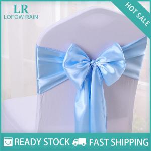 LF Wholesale✨Flash Sale ✨ Khăn choàng sa tanh đầy màu sắc nơ ghế đám cưới chất lượng cao khăn choàng ghế đồ trang trí tiệc sinh nhật khách sạn biểu diễn bán sỉ