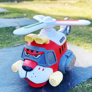 Electric Helicopter Toy Cute Cartoon Tiger with Music&Light Rotating Toys Baby Toys Birthday Gift