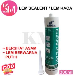 Lem Sealant Kaca Lem Silicone Asam Netral Lem Kaca BlackWhiteClear 300ml