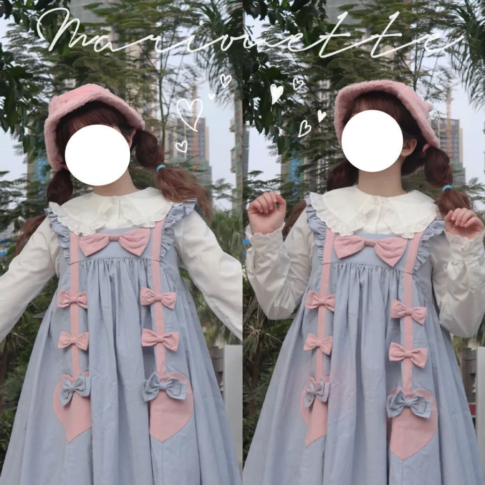 Váy Lolita trọn bộ loli dễ thương Nhật Bản đầm học sinh mùa thu đông nữ mềm  mại | Shopee Việt Nam