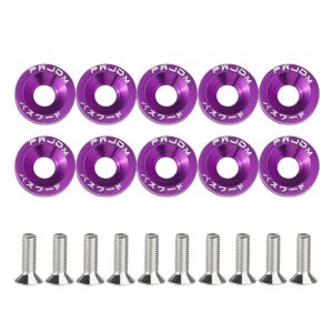 ALLLUCK 10Pcs/Pack Phổ quát Vòng đệm Fender M6 Phong cách JDM Phụ tùng sửa đổi ô tô Lục giác Ốc vít xe tay ga Dùng để trang trí biển số xe và cản trước