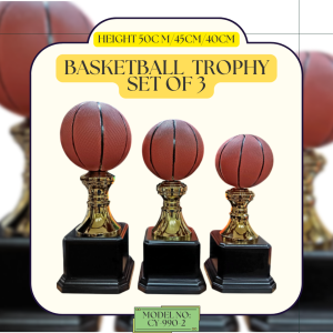 Universal Ball Trophy Set Of 3 Height 50cm/45cm/40cm ( CY-990-2 )( Customize Available )