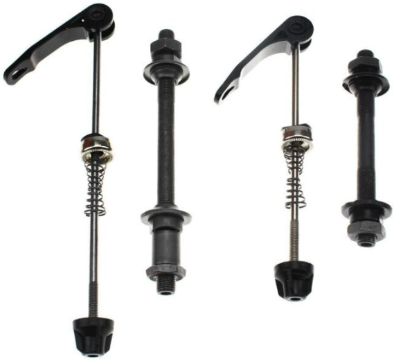Bike Quick Release Skewers Set - Lightweight Alloy Front & Rear Wheel Hub Fasteners For 26" Bikes
