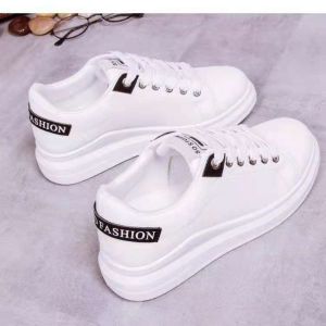 Korean style fashion genuine leather white womens shoes rubber fashion shoes flat shoes