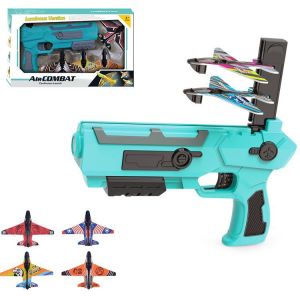 FYLO.SG 💗 Flying Plane Foam Aeroplane Toy Launcher Gun Gift Set