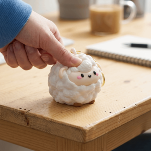 YEAHAP Cute Sheep Fidget Clicker Plastic Eco Friendly Cartoon Lamb Bag Charm Creative 3D Printed Fidget Button Toy For Office Desk