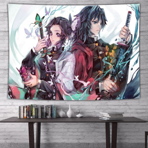 Ready stock sa local warehouseJapanese-style anime tapestry Demon Slayer: Kimetsu no Yaiba Nichirin Blade extra-large background cloth ins Dormitory wall decoration wallpaper