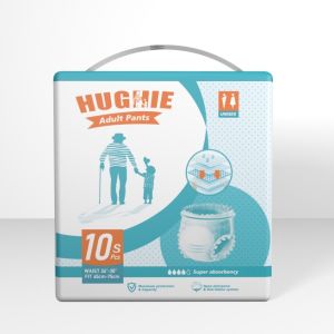 Hughie Adult Diapers S/M/L/XL/XXL( 2000mlx10pcs) Adult Pull-Up Pants Leak-Proof Adult Pants