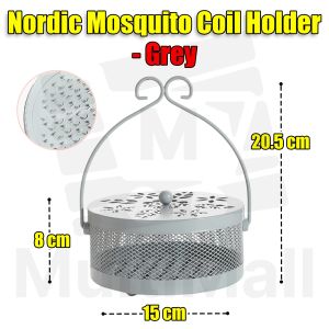 NORDIC Grey Holder  Mosquito coil holder|Floral coil holder| Mosquito coil box|Mosquito coil case|Mosquito coil and holder| Portable Mosquito coil holder| Outdoor mosquito coil holder case | Hollow coil holder