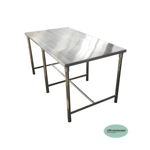 CMS โต๊ะทานข้าว โต๊ะทำงาน โต๊ะสแตนเลส สแตนเลส ความหนา1มม. ขนาด กว้าง80ซม. ยาว150ซม. สูง75ซม. รุ่น 6 ขา.