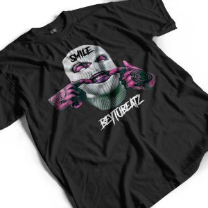 Baju Kaos Distro Smile Bahan Premium Katun Combed 24s Fit Standar