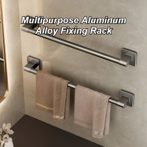 Punch-Free Towels Holder Kitchen Bathroom Storage Rack Towel Rack Organizer Wall-Mounted Towel Shelf