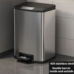 10L/13L Thickened stainless steel trash can foot creative European fashion home bathroom Kitchen living room office