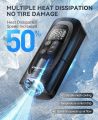 Tire Inflator Portable Air Compressor, Faster Inflation Cordless Car Air Pump with Tire Pressure Gauge, One Click Smart Air Pump Tire Inflator, 150PSI Air Compressor Motorcycle for Car, Bicycle, Ball. 