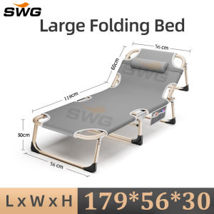 SWG Folding Bed With Foam Single Bed Reclining Chair Cloth Outdoor folding bed Crarry 300KG