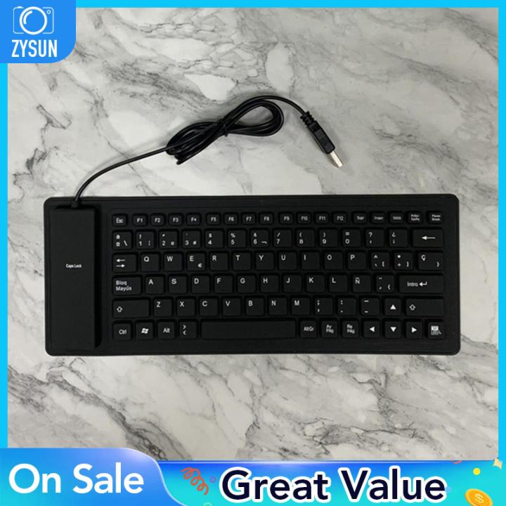 Zysun spanish keyboard for laptop silicone roll up folding travel