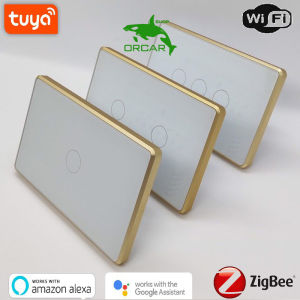 Công tắc thông minh viền nhôm mặt kính cao cấp Wifi/Zigbee (Tuya Smart)