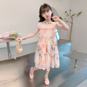 (KIDSFO-33) - Dress Anak Perempuan Bunga Sifon Fashion Korea