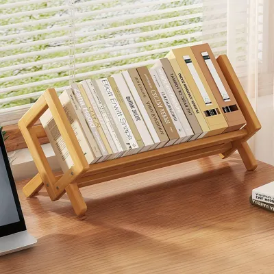 Desktop Bookshelf Storage Rack Tilting Book Shelf For Office Home Desk Room Book Organizer