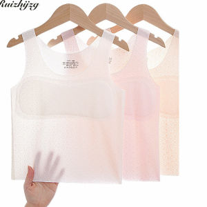 Ruizhijzg Girls Modal Cotton Sleeveless T Shirts With Pad Kids Underwear Bra Tank Top Development Childrens Vest Primary School Students Girls Teenager Camisole Lingerie