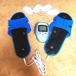 8 Modes E-stim Set Electric Pulse Kneading Cupping Tapping Therapy Body Massage Machine Relax Stiff Sore Muscle Pain Relief with Magnetic Foot Massager Slippers Electrodes Pads