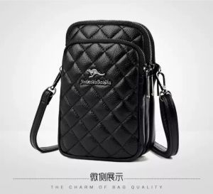 Tas Selempang Wanita Elegan Quilted Mini - Bahan Kulit Sintetis Warna Solid