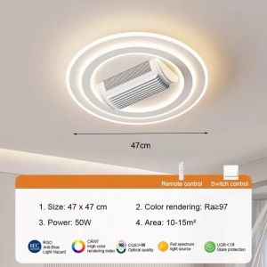 New Invisible Bladeless LED Ceiling Fan Light Chandeliers Remote Control Living Room Smart Ceiling Fan Lamp Home Decor Bedroom Only for 220V