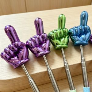 YESMILE Non-Slip Handle Retractable Reading Stick Finger Design Extendable Teaching Pointer Lightweight Pointing Rod Teacher Classroom Tool